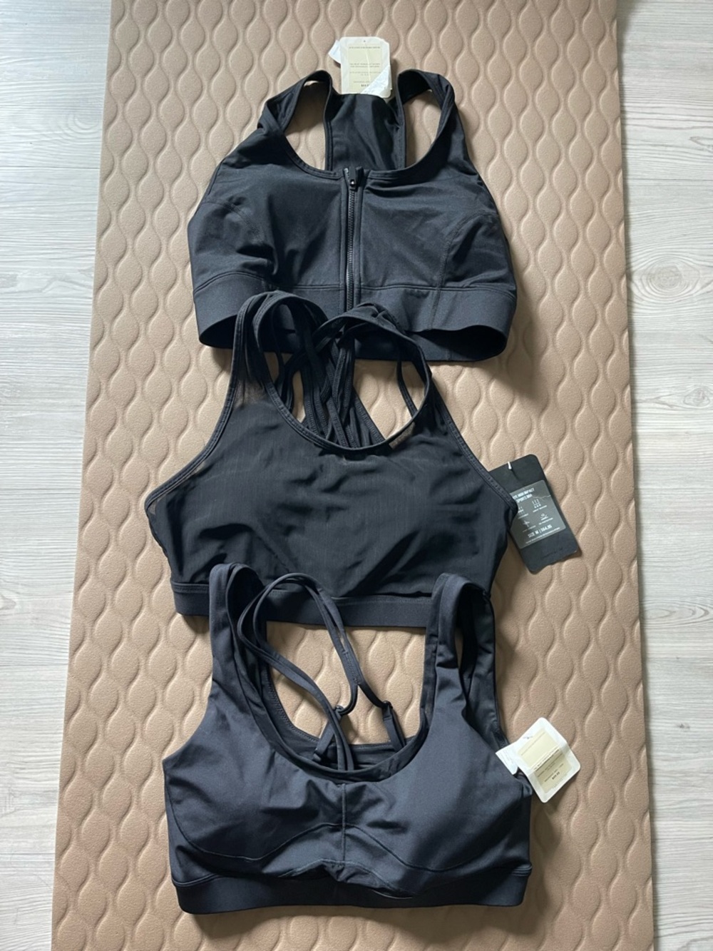 Fabletics Black Women's Sports Bras - Pack of 3